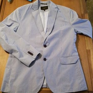 Banana republic mens light blue plaid blazer 42R